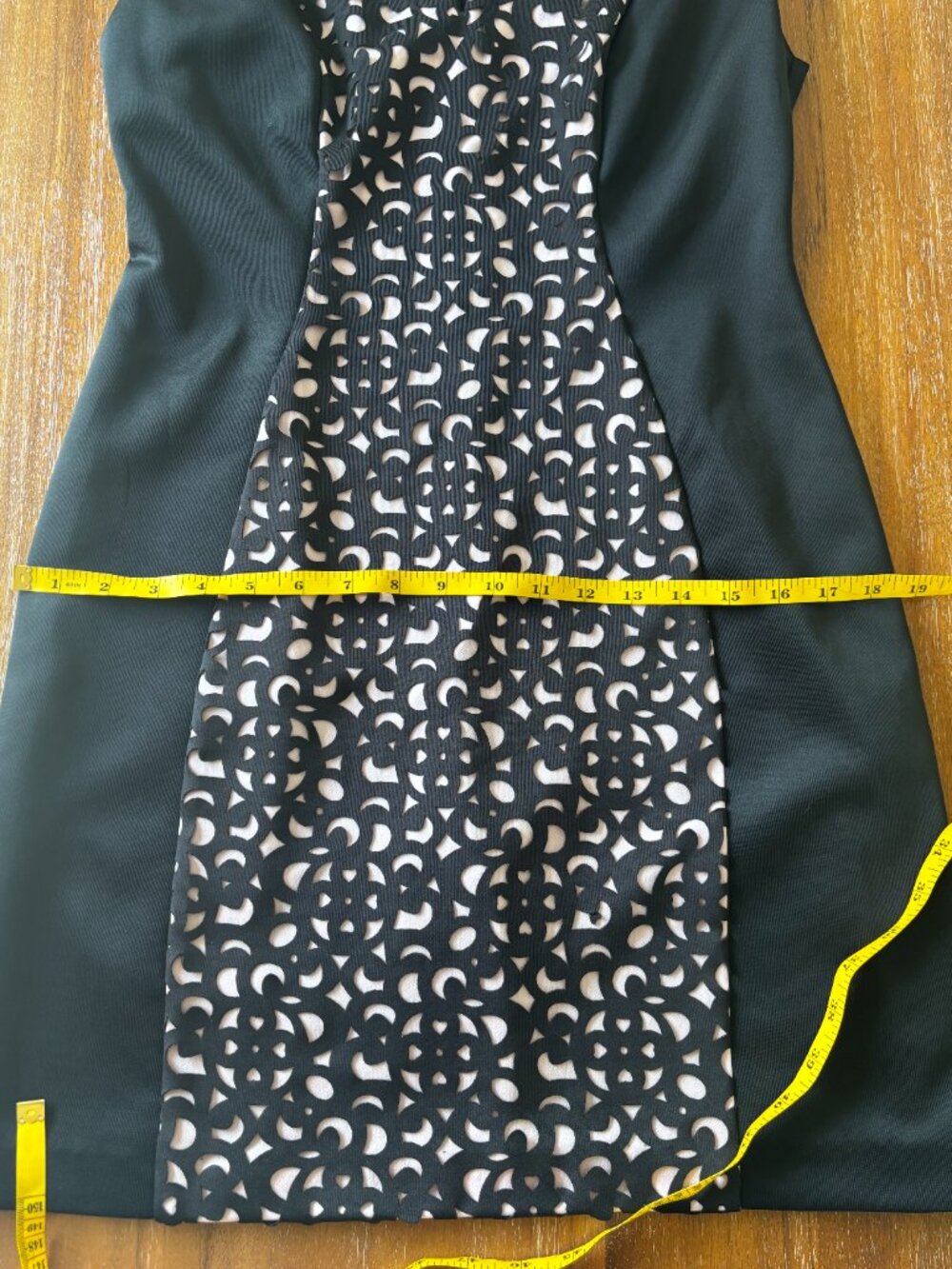 Connected Apparel Black Optical Illusion Dress-Size 6 - Picture 3 of 7